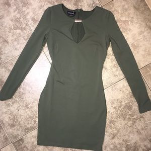 Bebe olive long sleeve dress